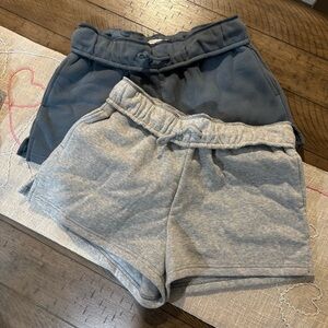 Gray and Blue cotton Shorts Set
